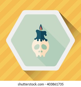 Skull flat icon with long shadow,eps10