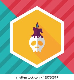 Skull flat icon with long shadow,eps10
