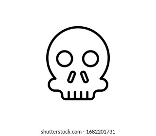 Skull flat icon. Single high quality outline symbol for web design or mobile app.  Skull thin line signs for design logo, visit card, etc. Outline pictogram EPS10