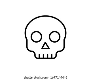 Skull flat icon. Single high quality outline symbol for web design or mobile app.  Skull thin line signs for design logo, visit card, etc. Outline pictogram EPS10