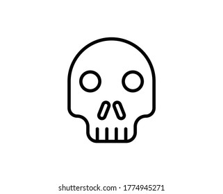Skull flat icon. Single high quality outline symbol for web design or mobile app.  Skull thin line signs for design logo, visit card, etc. Outline pictogram EPS10