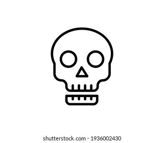 Skull flat icon. Single high quality outline symbol for web design or mobile app.  Skull thin line signs for design logo, visit card, etc. Outline pictogram EPS10