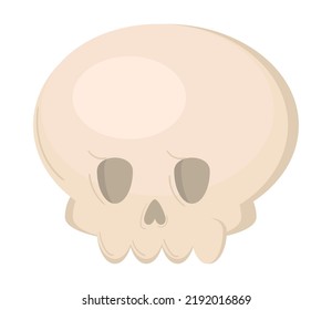 fondo blanco del icono plano del cráneo