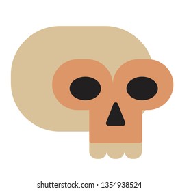 Skull flat illustration on white