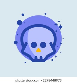 Skull flat illustration. Skeleton signs vector illustration.