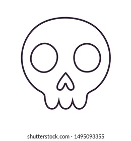 Skull Flat Vector Logo Illustration