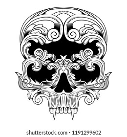 skull in floral vector illustration
