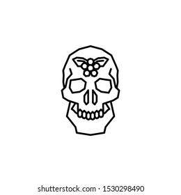 Skull, flower, Catrina icon. Element of Dia de muertos icon