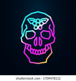 Skull, flower, catrina nolan icon. Simple thin line, outline vector of dia de muertos icons for ui and ux, website or mobile application