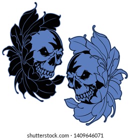 The skull and flower illustration,