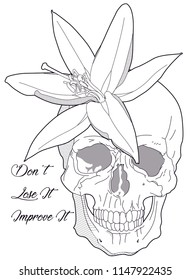SKULL FLOWER LINE ARTWORK