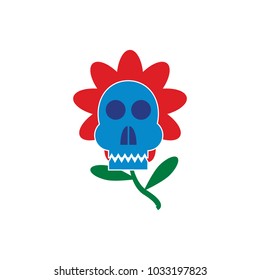 Skull Flower Logo Icon Design