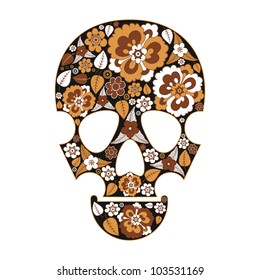 Skull in flowers