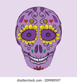 Skull with flowers