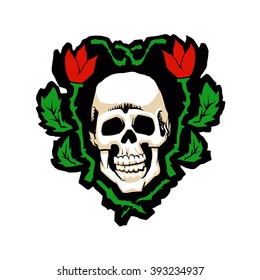 Skull and Flowers .