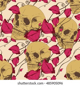 Skull and Flowers 