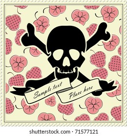 Skull with flowers