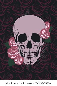 Skull with flowers Day of The Dead
