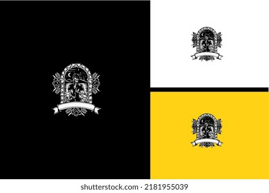 skull and flowers vector black and white