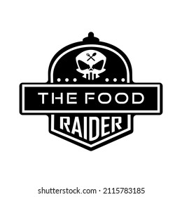 skull and food concept logo