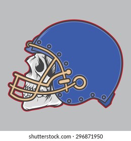 Skull With Football Helmet