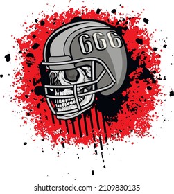skull football helmet, grunge vintage design t shirts
