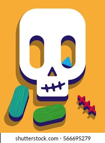 Skull form IQ test VECTOR