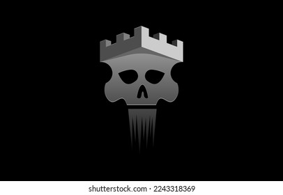 Skull fortress logo design template