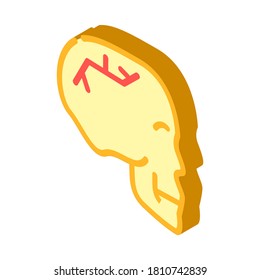 skull fracture isometric icon vector. skull fracture sign. isolated symbol illustration