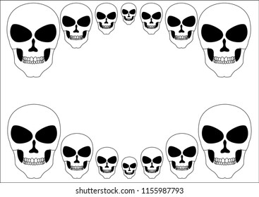 skull frame on white background.