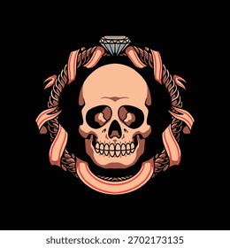 skull frame tattoo vector design