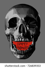 Skull front Grayscale with red space text background for halloween greeting