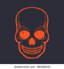 skull, front view, suitable for t-shirt print