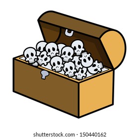 Skull Full of Trunk - Cartoon Vector Illustration