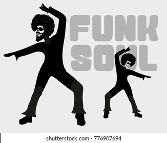 Skull Funk Soul disco dancer printing and embroidery graphic design vector artwork