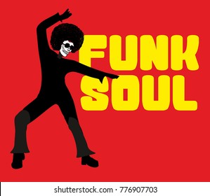 Skull Funk Soul disco dancer printing and embroidery graphic design vector artwork