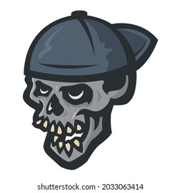 Skull funky illustration perfect for logo, icon, mascot or printing design