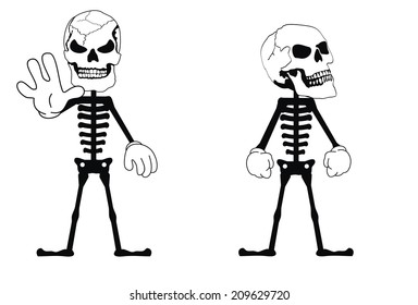 skull funny cartoon in vector format very easy to edit