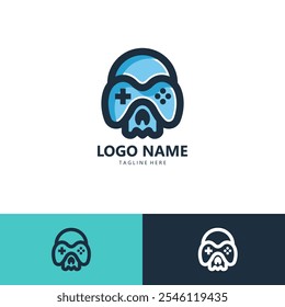 skull game logo design vector