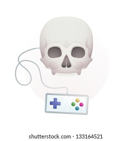 skull with a gamepad
