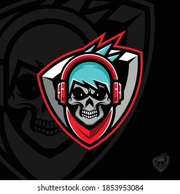 Skull gamer esport mascot design