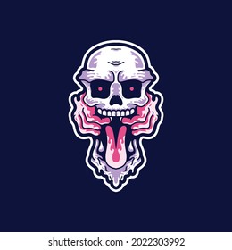 Skull Gamer Illustration Modern Style sticker