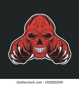 Skull Gamer Mascot Logo Esport Design