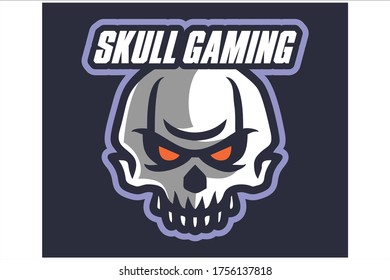 Skull Gaming E Sport Logo Vector Illustration