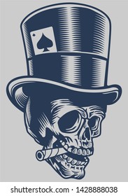 Skull Gangster Graphic Illustration Template