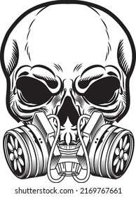 Skull Gas Mask Illustration Toxicity Emblem Stock Vector (Royalty Free ...