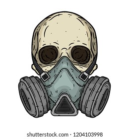 Skull. Skull with gas mask. Skull with respirator