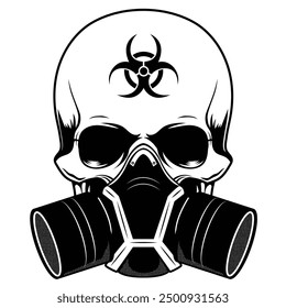 Skull with gas mask vector illustration. 