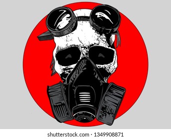 Skull gasmask vector