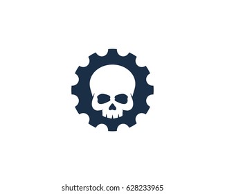 Skull Gear Icon Logo Design Element